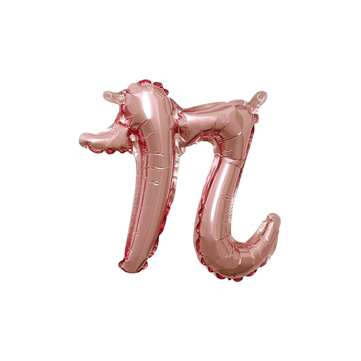 Air-Filled Rose Gold Lowercase Cursive Letter (A-Z) Foil Balloon, 10in x 8in