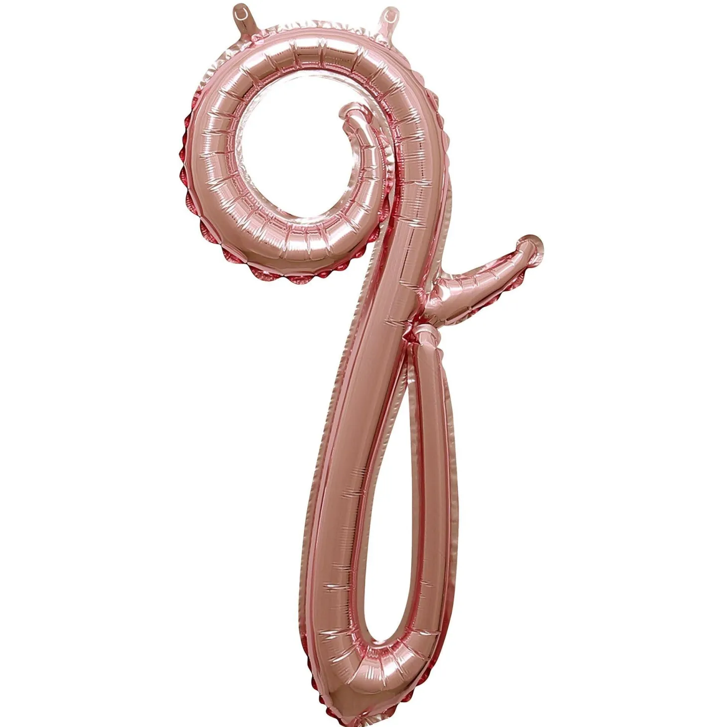 Air-Filled Rose Gold Lowercase Cursive Letter (A-Z) Foil Balloon, 10in x 8in