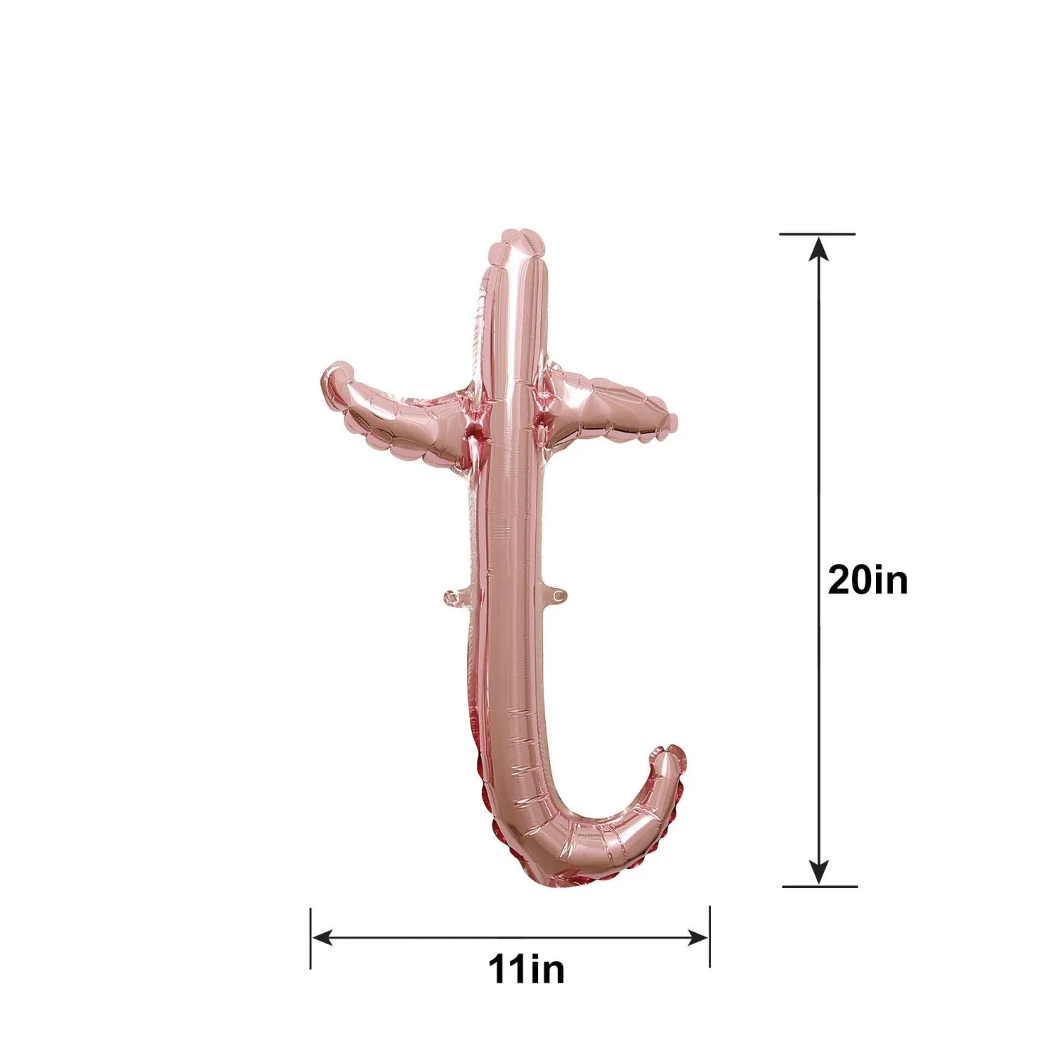 Air-Filled Rose Gold Lowercase Cursive Letter (A-Z) Foil Balloon, 10in x 8in