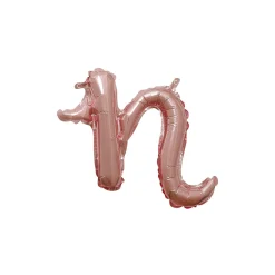 Air-Filled Rose Gold Lowercase Cursive Letter (A-Z) Foil Balloon, 10in x 8in