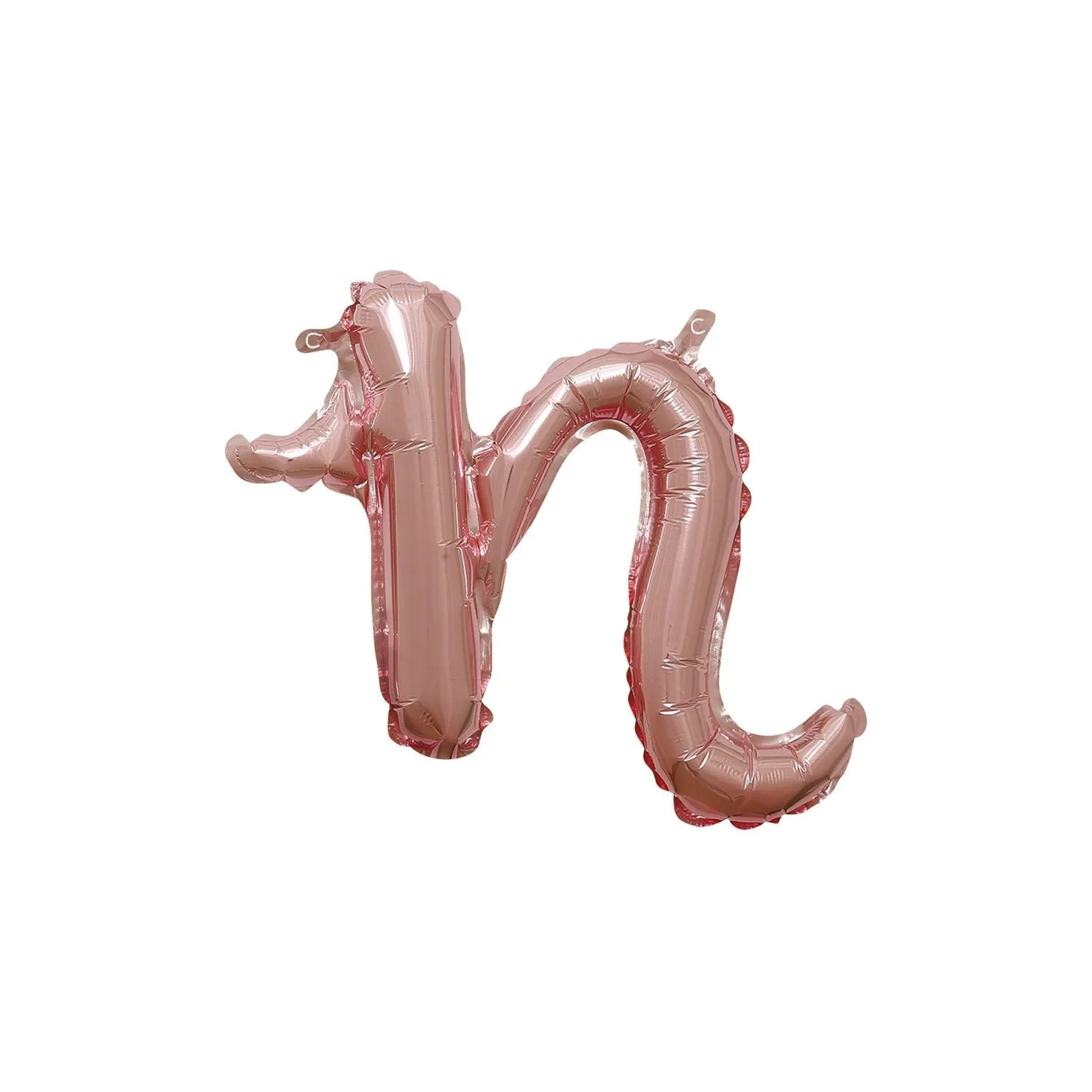Air-Filled Rose Gold Lowercase Cursive Letter (A-Z) Foil Balloon, 10in x 8in