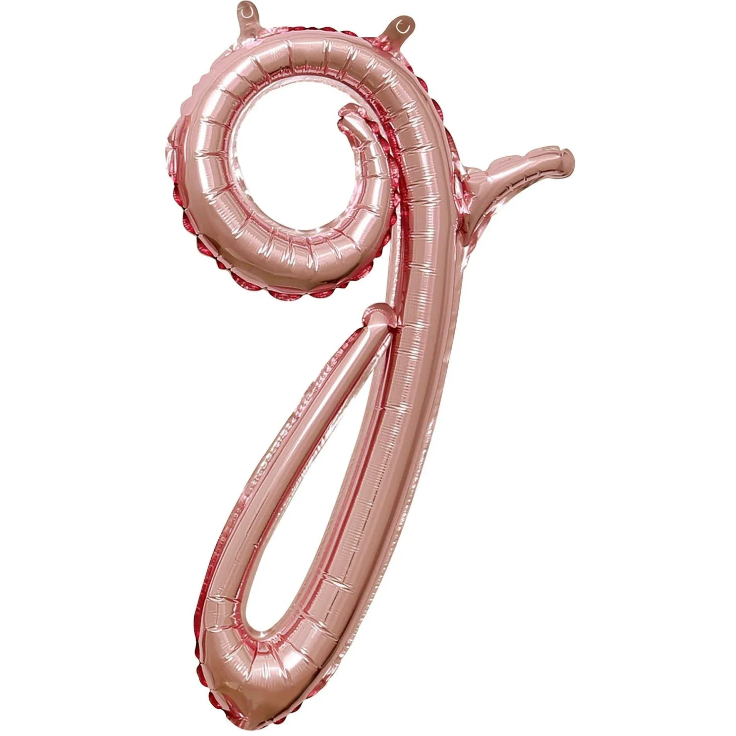 Air-Filled Rose Gold Lowercase Cursive Letter (A-Z) Foil Balloon, 10in x 8in