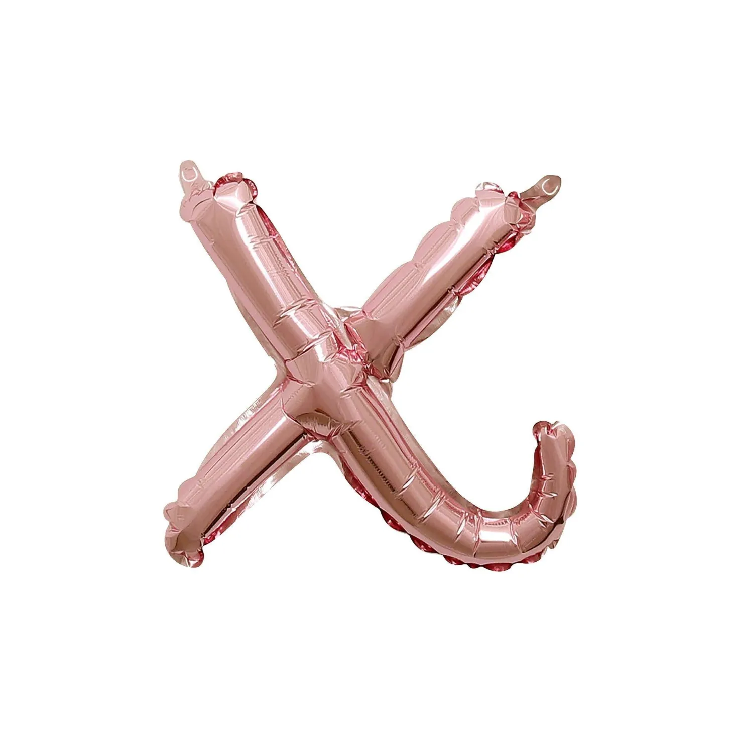 Air-Filled Rose Gold Lowercase Cursive Letter (A-Z) Foil Balloon, 10in x 8in