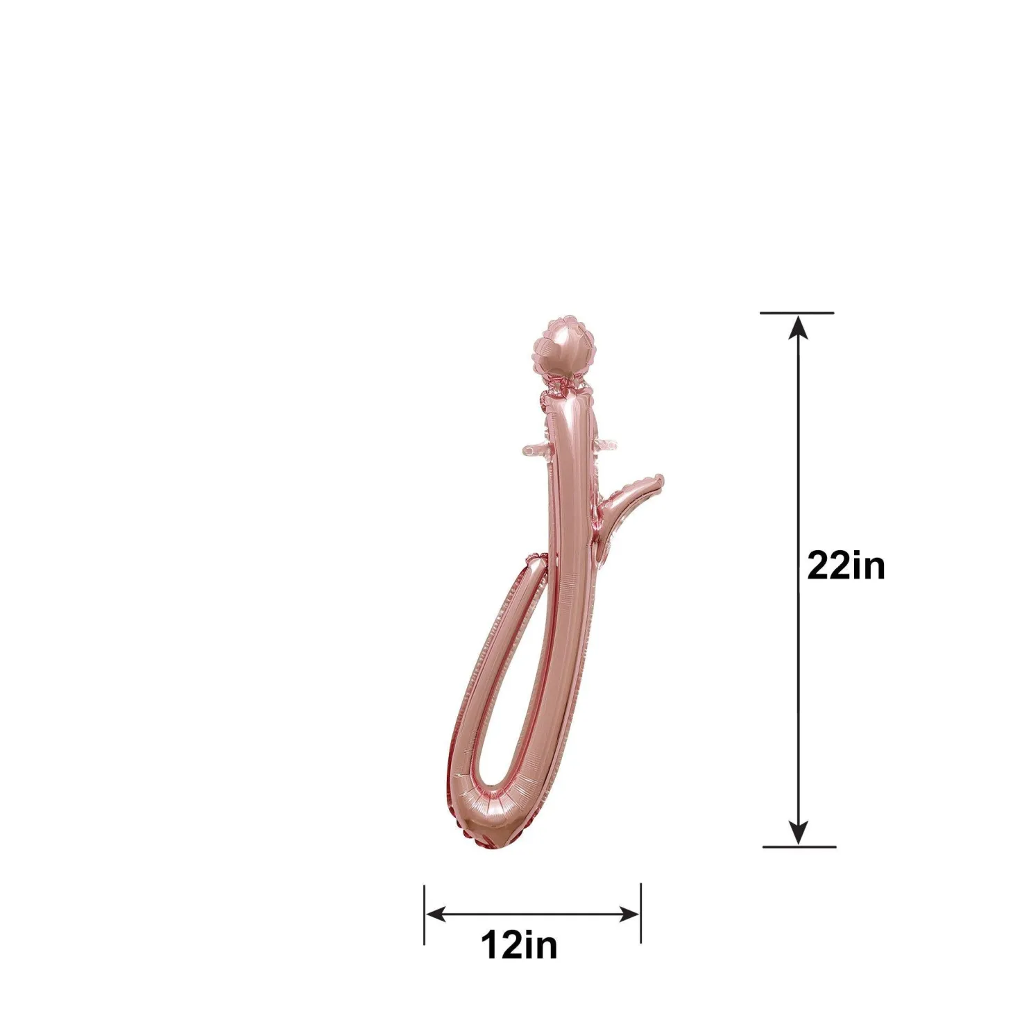 Air-Filled Rose Gold Lowercase Cursive Letter (A-Z) Foil Balloon, 10in x 8in