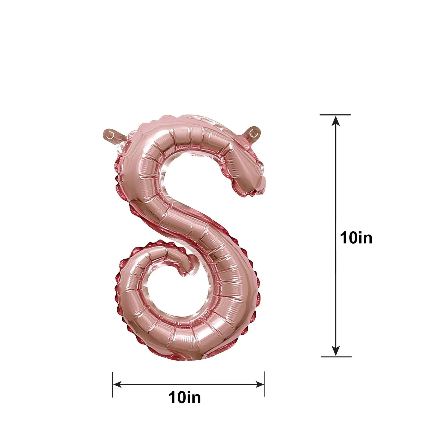 Air-Filled Rose Gold Lowercase Cursive Letter (A-Z) Foil Balloon, 10in x 8in