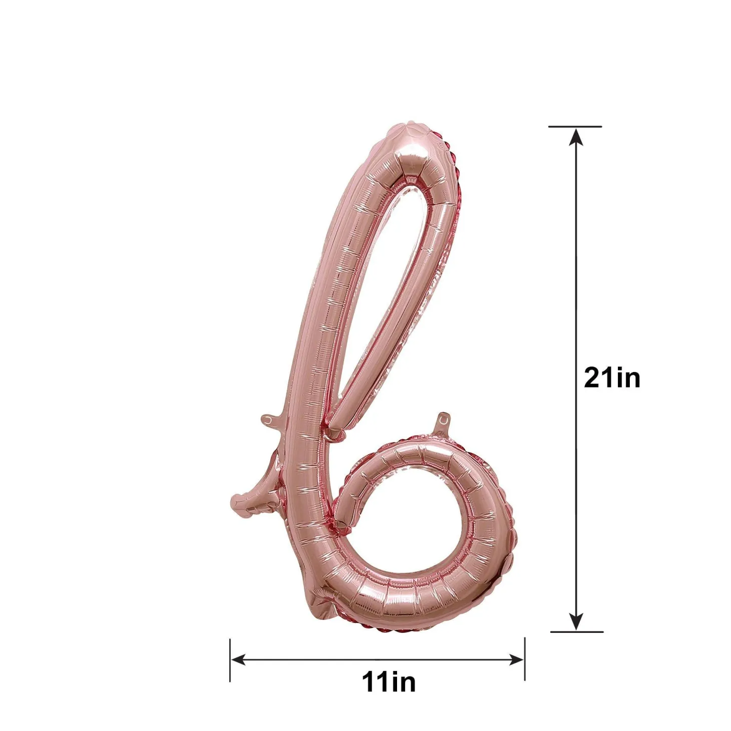 Air-Filled Rose Gold Lowercase Cursive Letter (A-Z) Foil Balloon, 10in x 8in