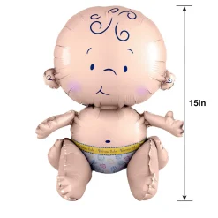 Air-Filled Sitting Welcome Baby Balloon,15in, Assorted Colors