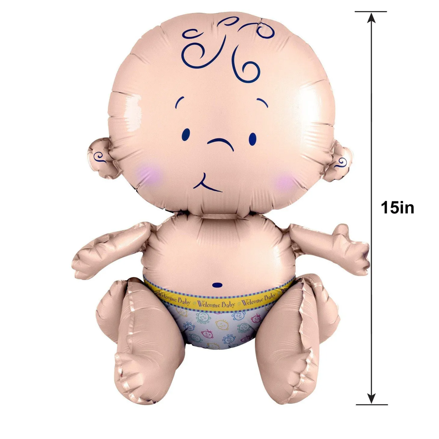 Air-Filled Sitting Welcome Baby Balloon,15in, Assorted Colors
