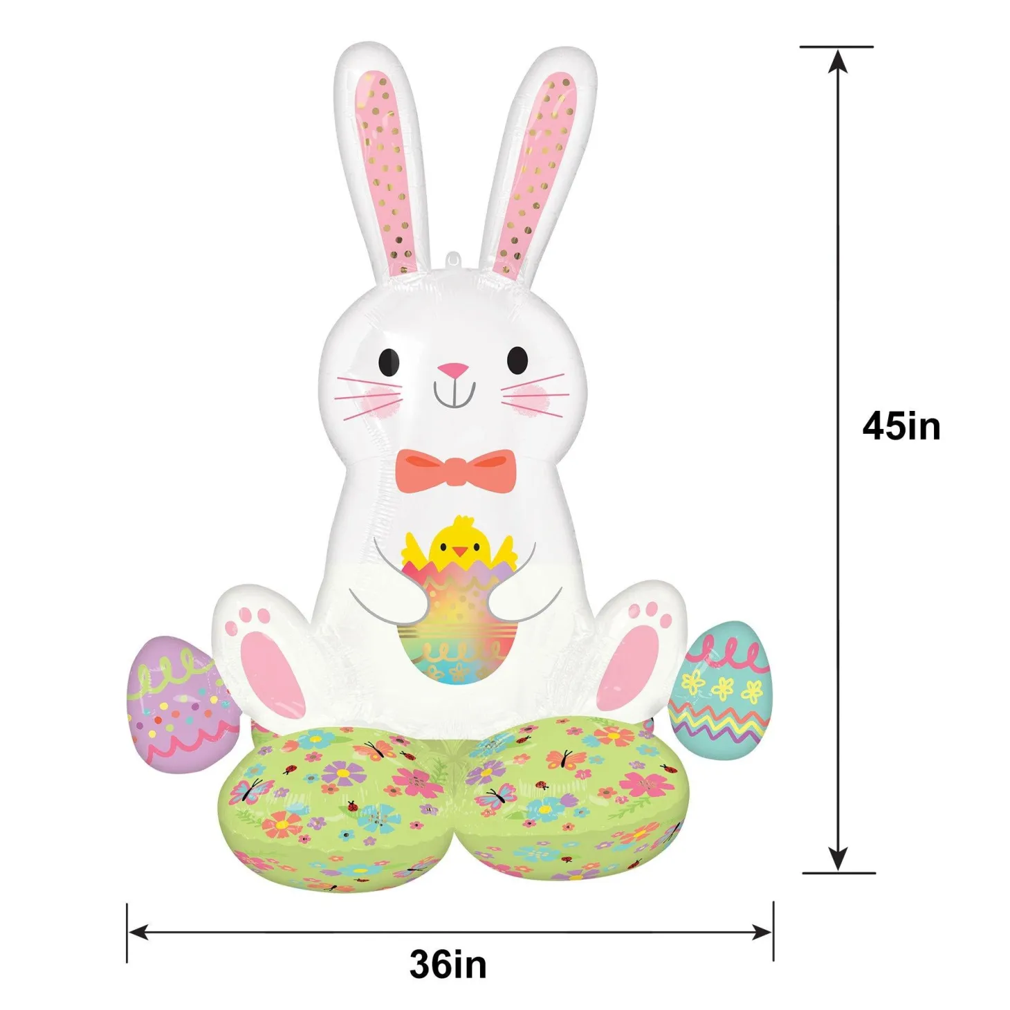 AirLoonz® Easter Bunny Foil Balloon, 3.75ft - Bunny Love