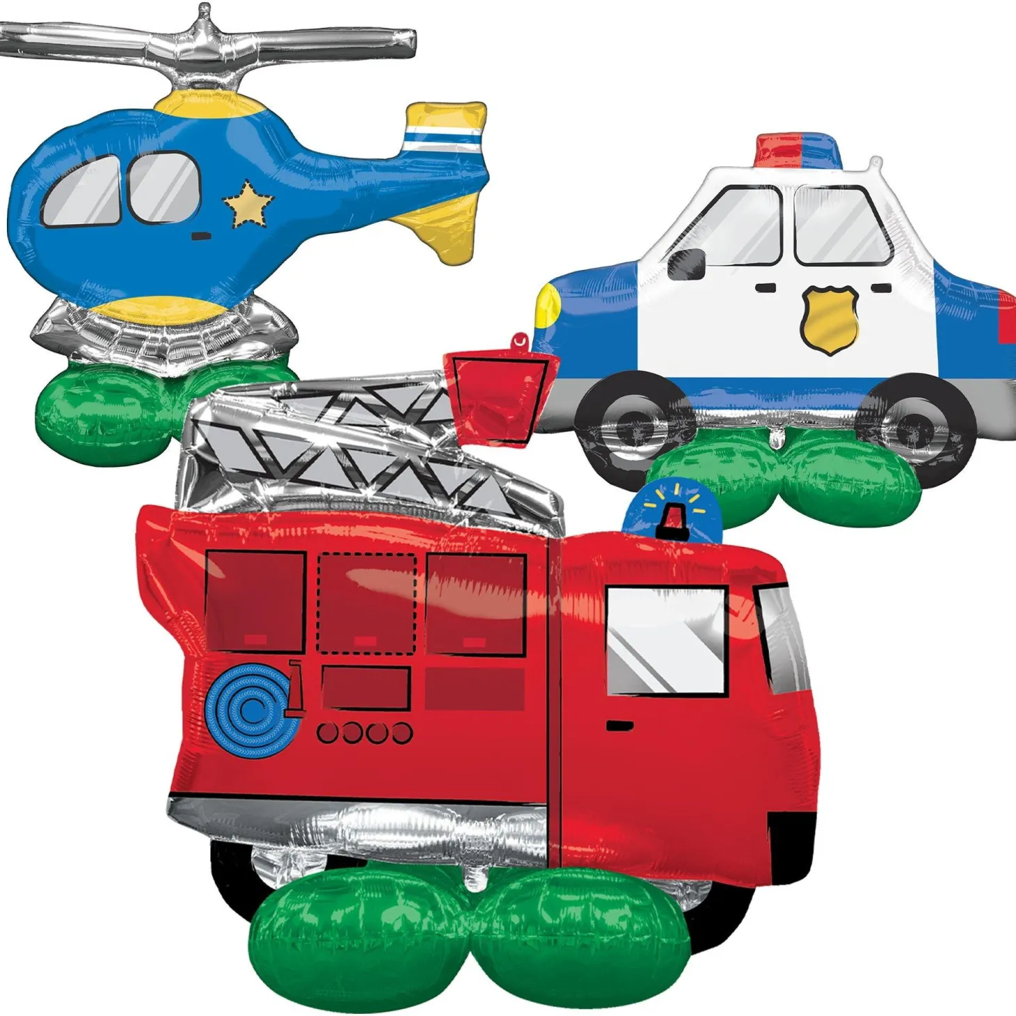 AirLoonz First Responders Foil Balloon Set, 3pc