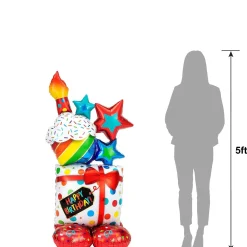 AirLoonz® Stacked Birthday Icons Balloon, 55in
