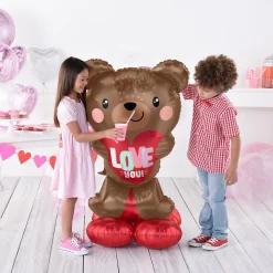 AirLoonz Valentine's Day Brown Bear Foil Balloon