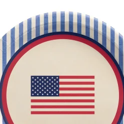 Americana Stripe Paper Dessert Plates, 7in, 8ct