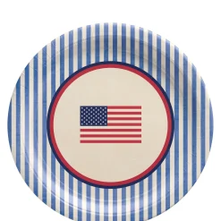 Americana Stripe Paper Lunch Plates, 8ct
