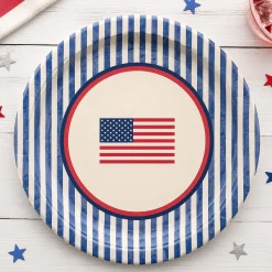 Americana Stripe Paper Lunch Plates, 8ct