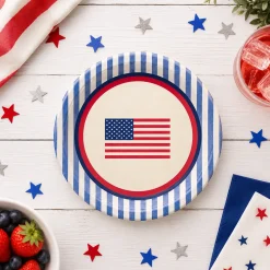 Americana Stripe Patriotic Tableware Kit for 16 Guests
