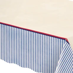 Americana Stripe Plastic Table Cover, 54in x 96in