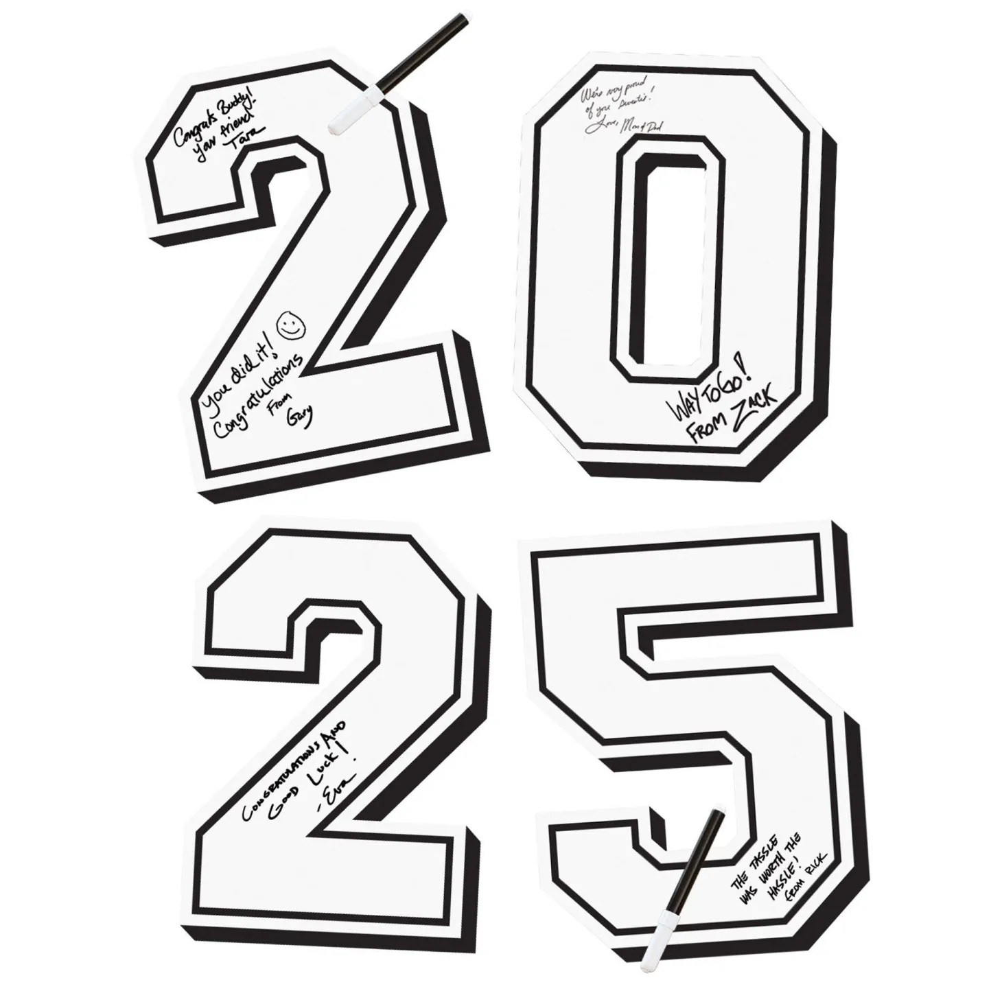 2025 Autograph Number Cutouts, 4 ct