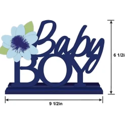 Baby Boy Baby in Bloom Baby Shower MDF Standing Sign, 11in x 8.5in
