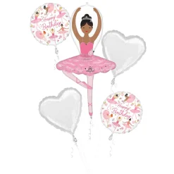 Ballerina Birthday Balloon Bouquet, 5pc