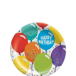 Balloon Birthday Celebration Dessert Plates, 7in, 60ct