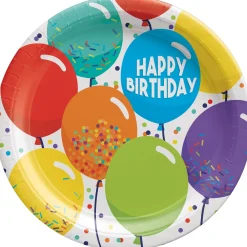 Balloon Birthday Celebration Lunch Plates, 9in, 60ct