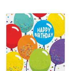 Balloon Birthday Celebration Lunch Napkins 125ct