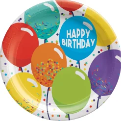Balloon Birthday Celebration Dessert Plates 8ct