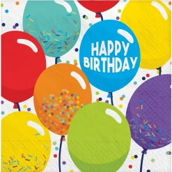 Balloon Birthday Celebration Lunch Napkins 16ct