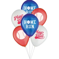Baseball Latex Balloons, 6ct