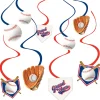 Baseball Swirl Decorations, 12ct