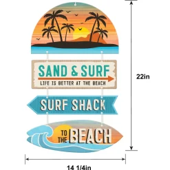 Beach Life MDF Stacked Sign, 14.3in x 22in