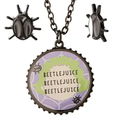 Beetlejuice Necklace & Stud Earring Jewelry Set