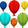 Birthday Balloons Honeycomb Decorations 6ct