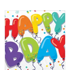 Birthday Balloons Napkins 36ct, Assorted Options