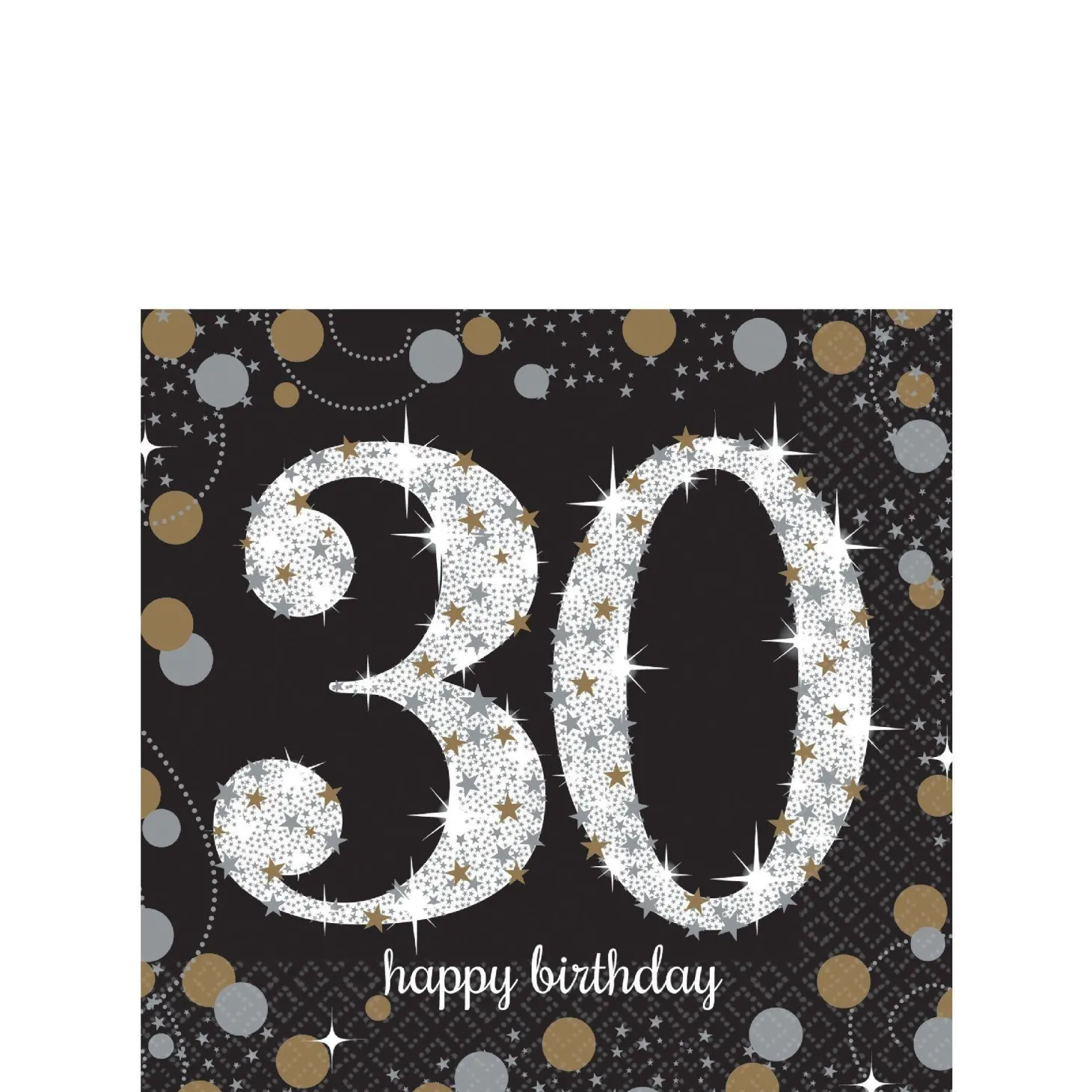 Birthday Beverage Napkins 16ct - Sparkling Celebration, Ages