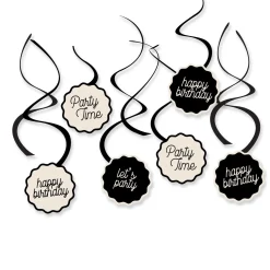 Birthday Chic Swirl Decorations, 12pc