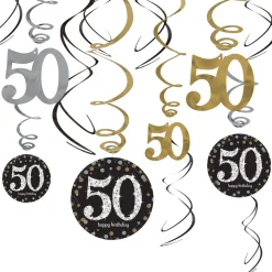 Birthday Swirl Decorations 12ct - Sparkling Celebration, Ages