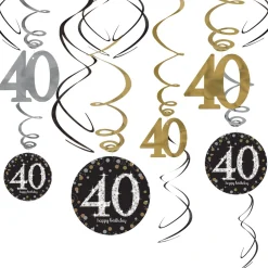 Birthday Swirl Decorations 12ct - Sparkling Celebration, Ages