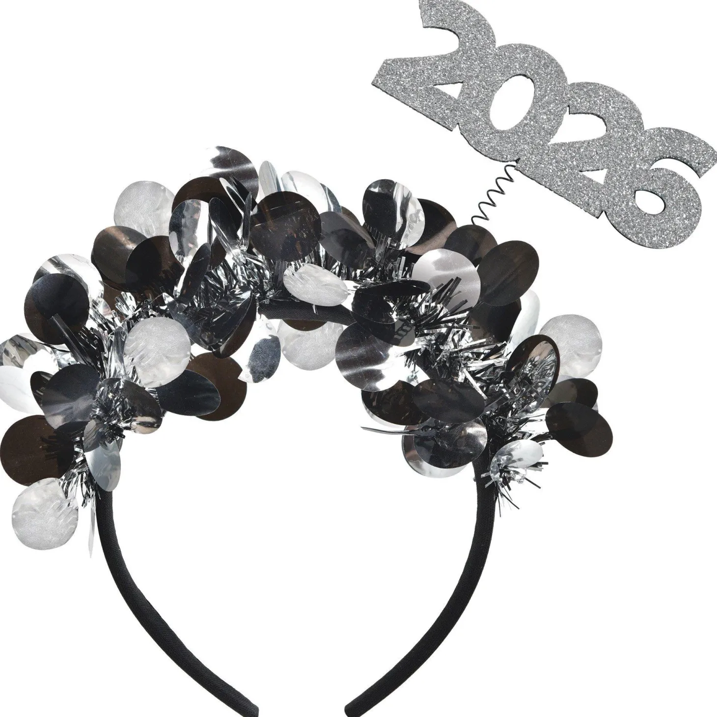 2026 Black and Silver NYE Headband