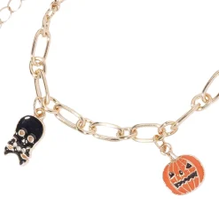 Black Cat, Pumpkin & Mystical Eye Charm Bracelet