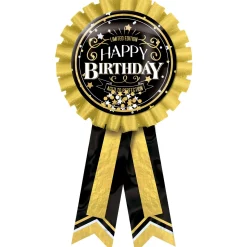 Black & Gold Better With Age Confetti Birthday Award Ribbon, 5.5in