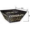 Black & Gold Congrats Grad Cardstock Snack Bowls, 12in, 3ct