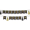 Black & Gold Congrats Graduate Cardstock Banner Set, 10ft, 2pc
