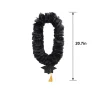 Black & Gold Grad Cap Fabric Flower Lei, 20in