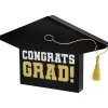 Black & Gold Graduation Cap Centerpiece, 6.5in x 10.5in
