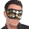 Black & Gold Harlequin Masquerade Mask