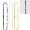 Black, Gold & Silver Happy New Year Bead Necklaces 3ct