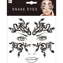Black & Gold Snake Eye Stickers, 6pc