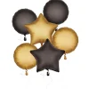Black & Gold Stars and Rounds Bouquet, 6pc